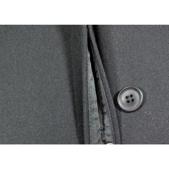 Ann Taylor Trench Coat Sz 8 MSRP $248 Wool/Rayon see descrip + photos true black - Picture 2 of 13